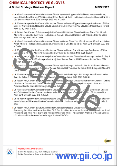サンプル2:化学防護手袋の世界市場