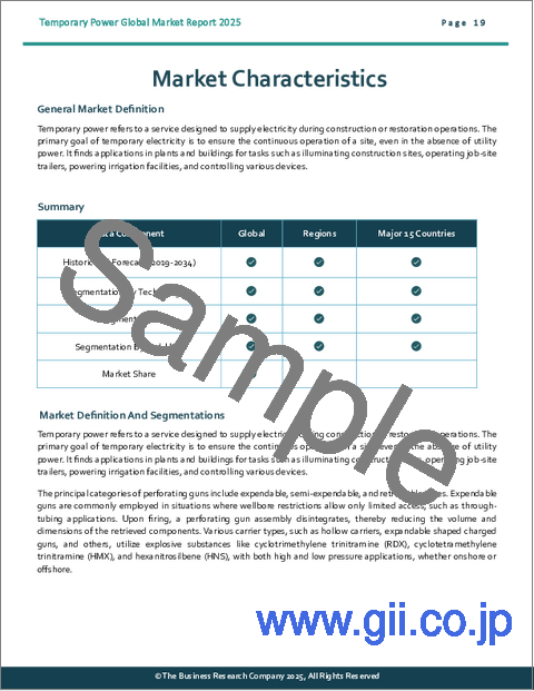サンプル1：臨時電力の世界市場レポート2025年