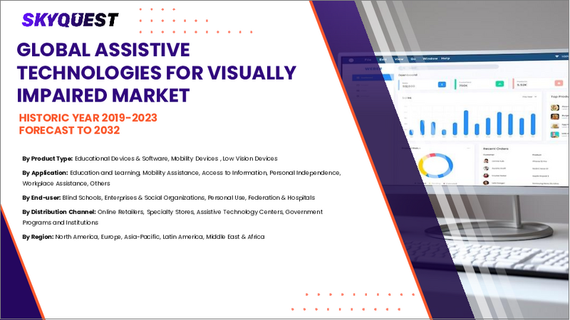 表紙：視覚障害者向け支援技術の市場規模・シェア・成長分析 (デバイスの種類別、機能別、地域別)：産業予測 (2025～2032年)
