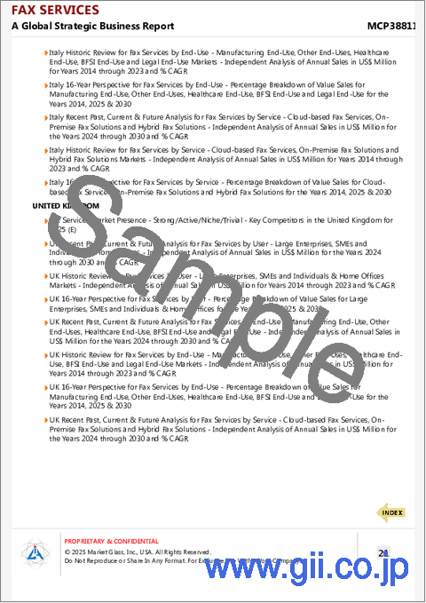 サンプル2：ファックスサービスの世界市場