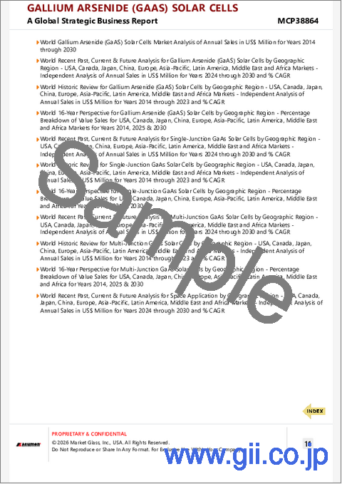 サンプル1:ガリウムヒ素(GaAS)太陽電池の世界市場