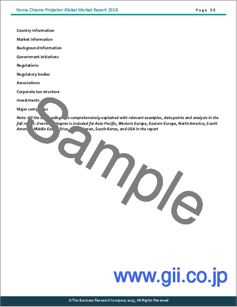サンプル2：プロジェクターの世界市場レポート2025年