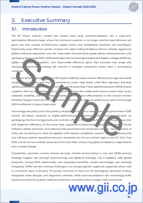 サンプル2:電気自動車用パワーインバータの世界市場:技術別、出力電力容量別、車種別、販売チャネル別、相別、用途別、トポロジー別-2025~2032年の世界予測