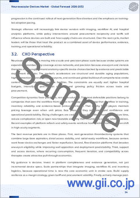 サンプル2：神経血管デバイス市場：製品タイプ、適応症、エンドユーザー、流通チャネル別-2025-2032年の世界予測