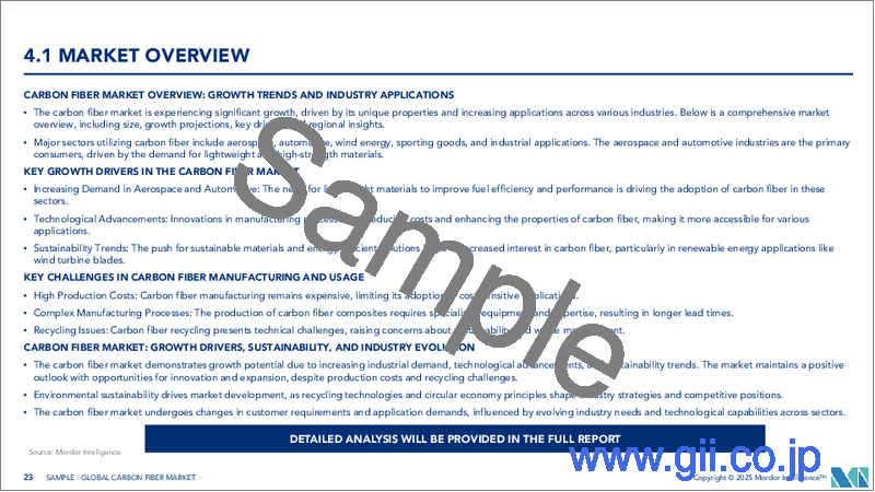 サンプル2：カーボンファイバー：市場シェア分析、産業動向、統計、成長予測（2025年～2030年）