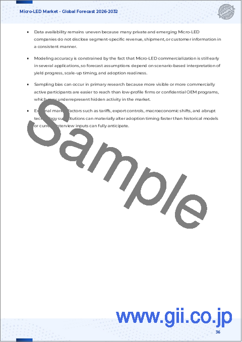 サンプル2:マイクロLED市場:密度、用途、業界別、流通チャネル別-2025-2032年世界予測