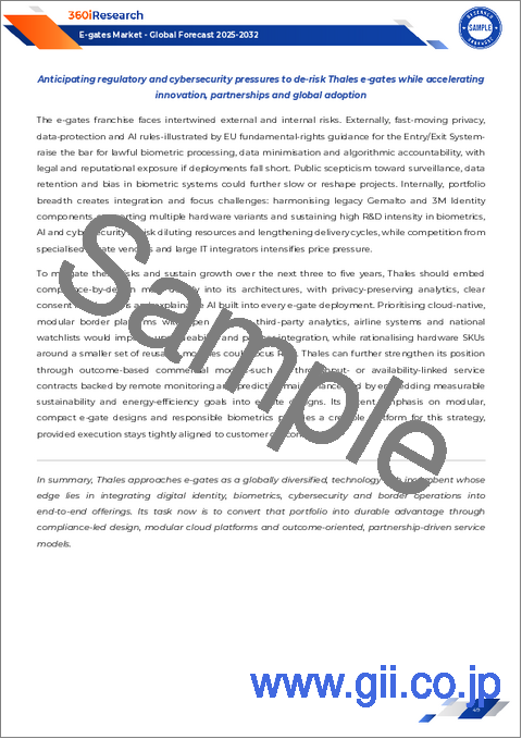 サンプル2：Eゲートの世界市場：技術タイプ、コンポーネント、エンドユーザー、用途、展開モード、設置タイプ別-2025-2032年予測