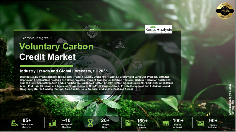 表紙:ボランタリーカーボンクレジット市場:2035年までの業界動向と世界の予測 - プロジェクト別、取引タイプ別、応用分野別、エンドユーザー別、地域別