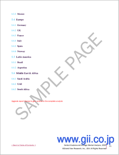 サンプル2：炭素回収・貯留（CCS）の世界市場：市場規模、シェア、動向分析（回収技術別、用途別、地域別）、セグメント別予測、2025年～2033年