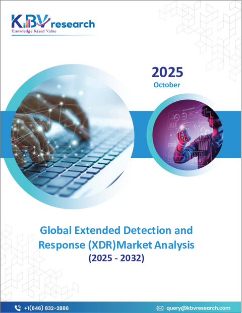 表紙：XDR (Extended Detection and Response) の世界市場：市場規模・シェア・動向分析 (組織規模別、コンポーネント別、展開方式別、攻撃対象範囲別、業種別、地域別)・展望・将来予測 (2025年～2032年)