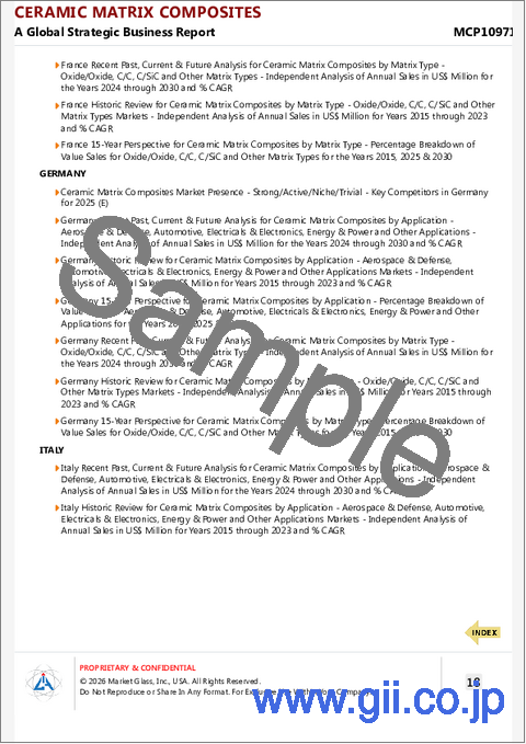 サンプル2：セラミックマトリックス複合材料の世界市場