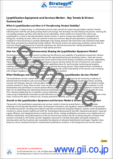 サンプル1：凍結乾燥装置およびサービスの世界市場