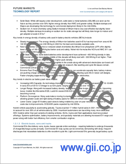 サンプル2：リチウムイオン電池・次世代電池の世界市場（2026年～2036年）