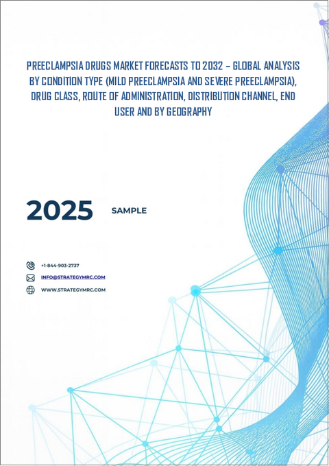 表紙：妊娠高血圧腎症の治療薬市場の2032年までの予測：状態タイプ別、薬剤クラス別、投与経路別、流通経路別、エンドユーザー別、地域別の世界分析