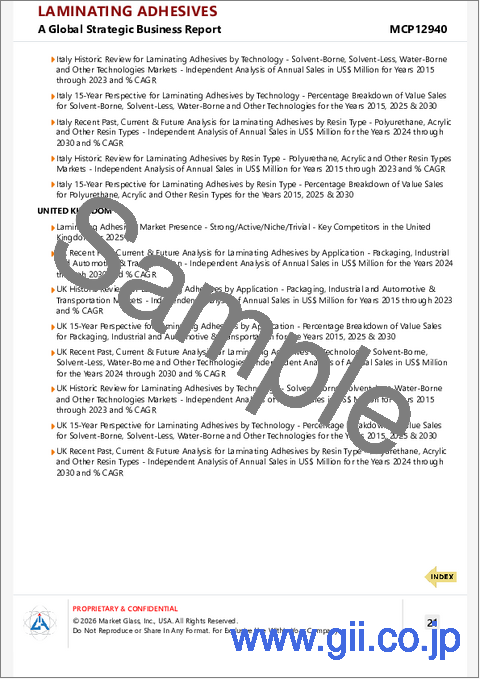 サンプル2：ラミネート接着剤の世界市場