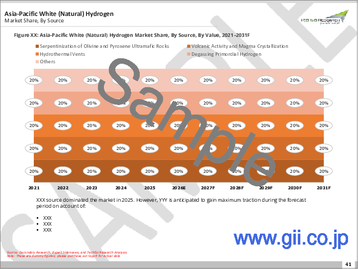 サンプル2:ホワイト水素市場- 世界の産業規模、シェア、動向、機会、および予測(2020-2030年見通し)供給源別、エンドユーザー別、地域別、競合別のセグメンテーション