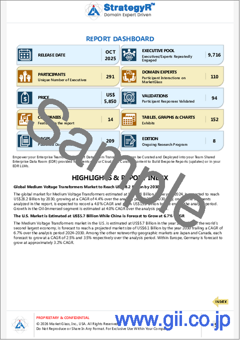 サンプル1：中電圧変圧器の世界市場