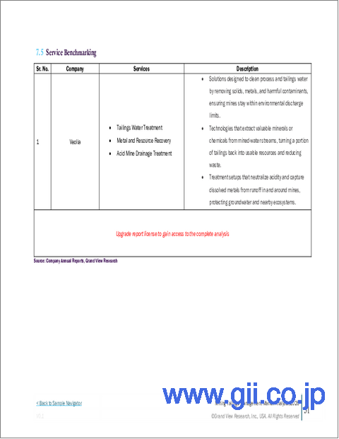 サンプル2：鉱業尾鉱管理市場規模、シェア及び動向分析レポート：技術別、操業別、鉱山別、地域別、セグメント予測（2025年～2033年）