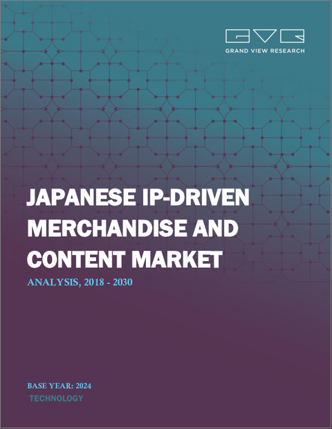 表紙：日本のIPを活用した商品・コンテンツ市場規模、シェア及び動向分析レポート：タイプ別、年齢層別、性別別、流通チャネル別、地域別、セグメント予測（2025年～2030年）