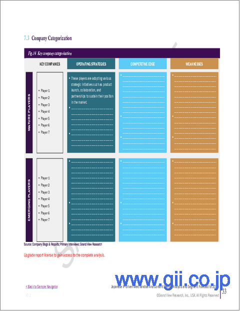 サンプル2：日本のIPを活用した商品・コンテンツ市場規模、シェア及び動向分析レポート：タイプ別、年齢層別、性別別、流通チャネル別、地域別、セグメント予測（2025年～2030年）