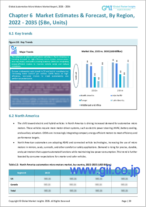 サンプル2：自動車用マイクロモーター市場における機会、成長要因、業界動向分析、および2026年から2035年までの予測
