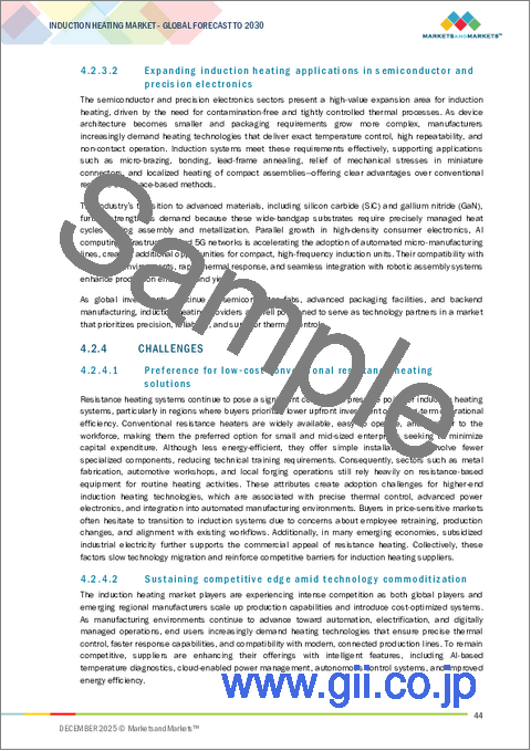 サンプル1：誘導加熱の世界市場：電力別、周波数別、用途別、最終用途産業別、地域別 - 2030年までの予測