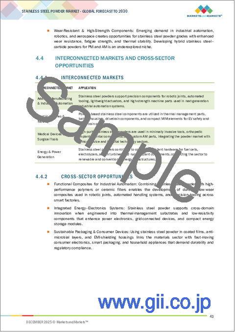 サンプル1：ステンレス鋼粉末の世界市場 (～2030年)：タイプ・製造プロセス・用途・エンドユーザー産業・地域別
