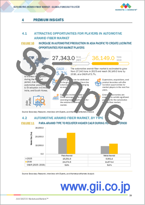 サンプル1:自動車用アラミド繊維の世界市場:タイプ別、用途別、地域別 - 2030年までの予測