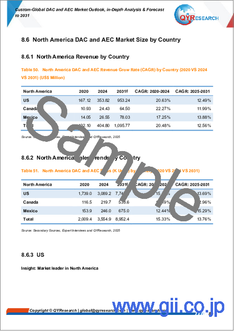 サンプル2：DACおよびAECの世界市場の見通し、詳細分析と予測（2031年まで）