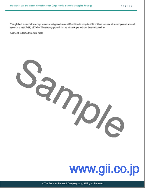 サンプル1:産業用レーザーシステムの世界市場:2034年までの機会と戦略