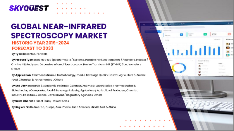 表紙：近赤外分光法市場規模、シェア、成長分析：製品別、タイプ別、用途別、地域別－業界予測2026-2033年