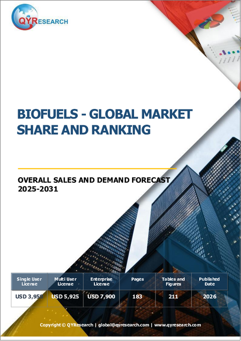 表紙：バイオ燃料：世界市場シェアとランキング、総売上高および需要予測（2025年～2031年）