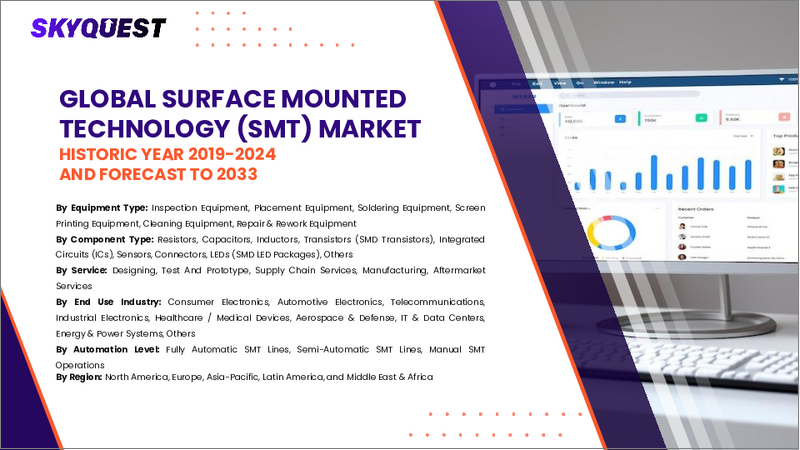 表紙：表面実装技術（SMT）市場規模、シェア、成長分析：設備別、サービス別、用途別、地域別－業界予測2026-2033年