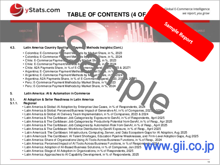 サンプル2：世界のEコマース＆決済の概要 (2025年)：第5巻 AI時代におけるラテンアメリカのデジタルコマース&決済 (2026年)