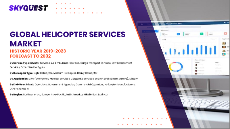 表紙：ヘリコプターサービス市場規模、シェア、成長分析：サービスタイプ別、用途別、エンドユーザー別、積載量別、地域別－業界予測2026-2033年