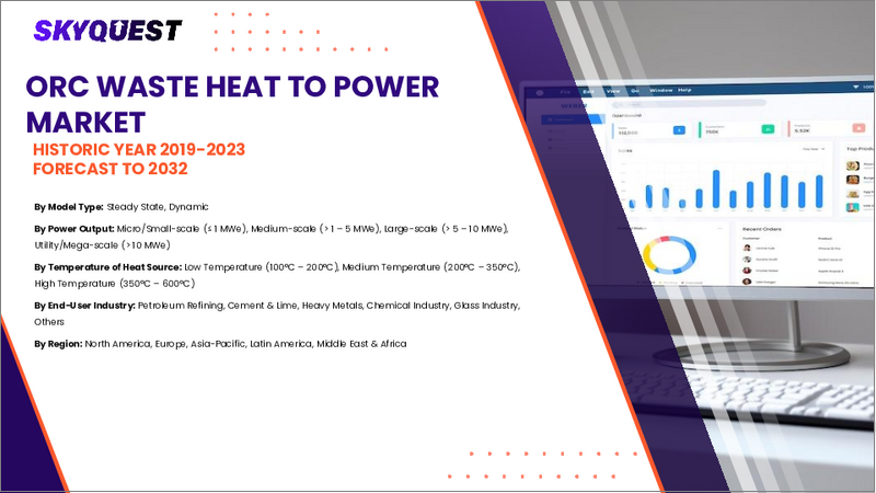 表紙：ORC廃熱発電市場の規模、シェア、成長分析：規模別、容量別、モデル別、用途別、地域別－業界予測2026-2033年
