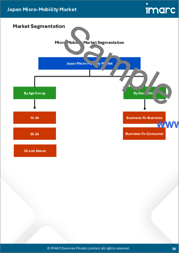サンプル2：日本のマイクロモビリティ市場：タイプ別、推進方式別、シェアリング方式別、速度別、年齢層別、所有形態別、地域別（2026年～2034年）