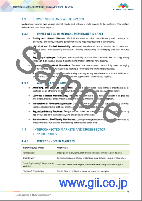 サンプル1：医療用メンブレンの世界市場 (～2030年)：材料・プロセス技術・用途・地域別