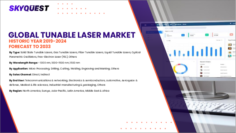 表紙:チューナブルレーザー市場規模、シェア、成長分析:タイプ別、周波数別、用途別、業界別、地域別-業界予測2026-2033年