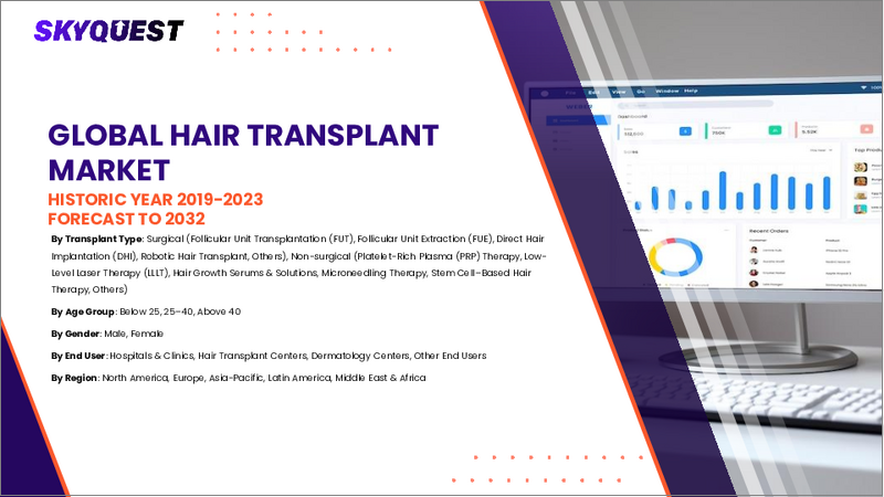 表紙：毛髪移植市場の規模、シェア、成長分析：タイプ別、性別、エンドユーザー別、地域別－業界予測2026-2033年