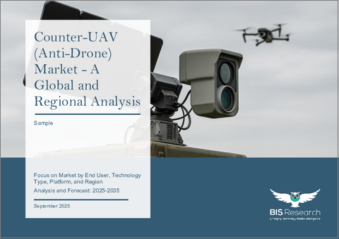 表紙：対UAV (アンチドローン) の世界市場 - エンドユーザー・技術タイプ・プラットフォーム・地域別の分析・予測 (2025～2035年)