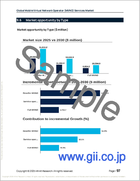 サンプル2：仮想移動体通信事業者（MVNO）サービスの世界市場、2026年～2030年