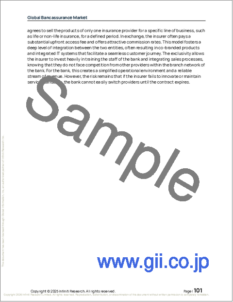 サンプル2：バンカシュアランスの世界市場、2026年～2030年