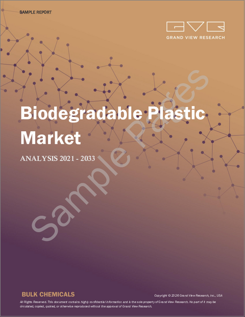 表紙：生分解性プラスチック市場規模、シェア及び動向分析レポート：製品別、最終用途別、地域別、セグメント別予測（2026～2033年）