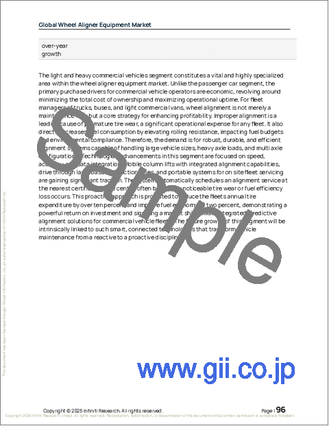 サンプル2：ホイールアライナー装置の世界市場、2026年～2030年
