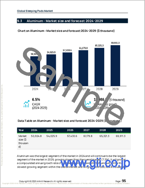 サンプル2：睡眠ポッドの世界市場、2025年～2029年