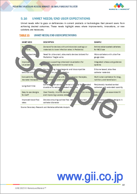 サンプル2：小児用バスキュラーアクセスの世界市場：タイプ別、用途別、エンドユーザー別 - 予測（～2030年）