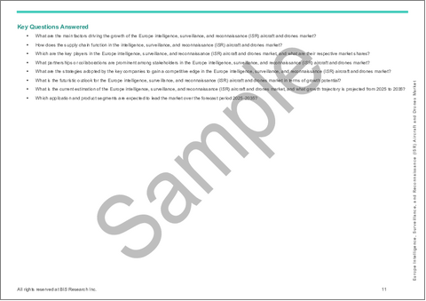 サンプル1:欧州の情報収集・監視・偵察(ISR)航空機およびドローン市場:最終用途産業別、プラットフォーム別、コンポーネント別、国別 - 分析と予測(2025年~2035年)