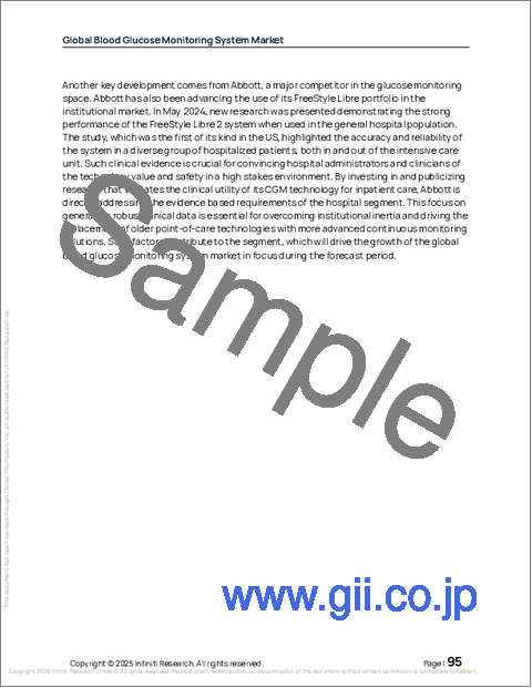 サンプル2:世界の血糖モニタリングシステム市場2025-2029年