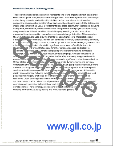 サンプル2：地理空間技術におけるAIの世界市場、2025年～2029年